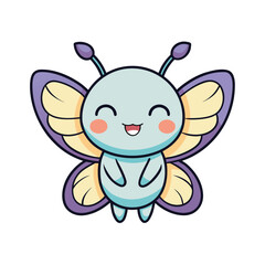 Fototapeta premium chibi style butterfly with oversized wings and antennae