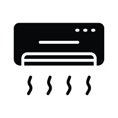 This glyph icon representing an ac cooling system