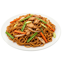 Plate of Chicken Chow Mein Noodles