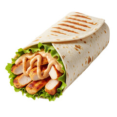 Grilled Chicken Wrap with Lettuce and Sauce