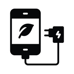This glyph style icon illustrates mobile eco charging