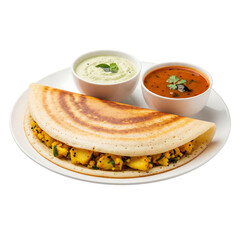 Masala Dosa with Chutney and Sambar