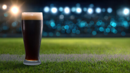 Enjoying a cold drink on the field at dusk