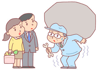 ビジネスのイラスト - 企業経営者・重荷・負担・プレッシャー