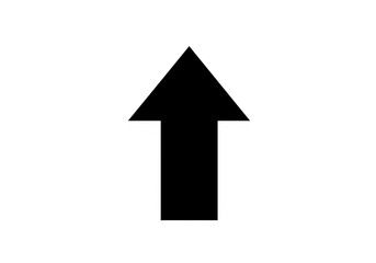 Fototapeta premium A solid black arrow points directly upwards, indicating direction, growth, and positive movement on a transparent background