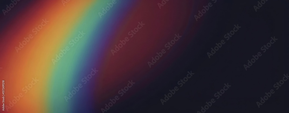 Poster abstract light dispersion showing a spectrum of colors transitioning into a dark background area