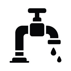 Easy to edit glyph icon of faucet leak