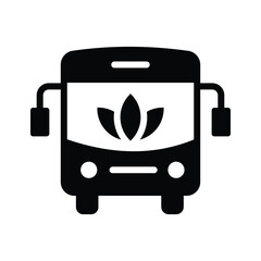 A clea glyph icon showing eco bus in transit