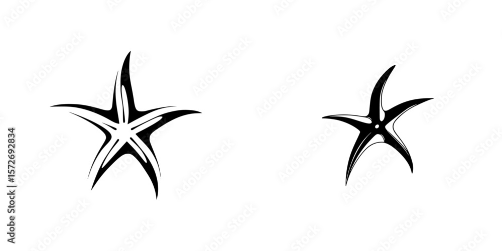 Poster silhouette pictogram icons of stars for graphic design elements and visual representation