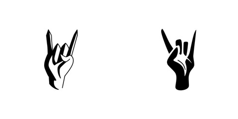 Fototapeta premium Silhouette pictograms of hand gestures symbolizing rock music and cultural expression