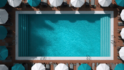 Refreshing swimming pool with sun loungers nearby