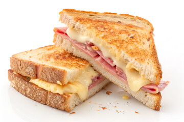 ham and cheese sandwich white background