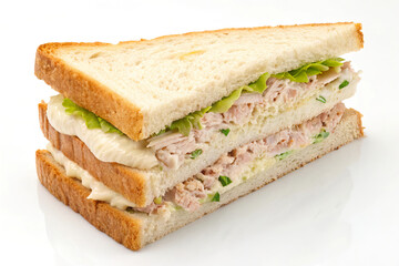tuna mayo  sandwich white background