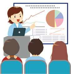 ビジネスプレゼンテーション/セミナーイラスト