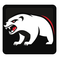 White Honey Badger Logo with Growling Face and Bold Black Outline for Versatile Esports Use