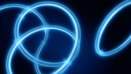 Neon Flow: Mesmerizing neon strands intertwine in a dance of light, casting a radiant blue glow that pulsates with energy and motion.