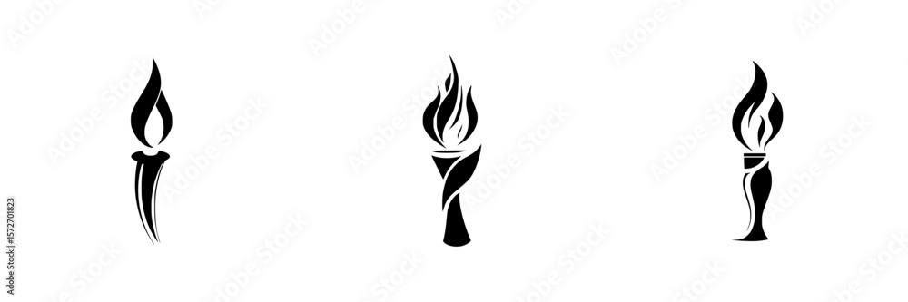 Aufkleber silhouette pictograms of torches designed as isolated vector icons for various applications