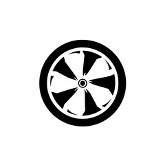 Obraz premium Silhouette pictogram of a wheel design for automotive or mechanical content