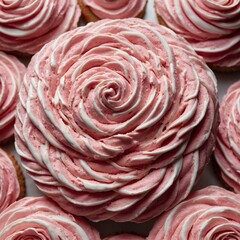 slice of layered vanilla cake with white frosting and colorful sprinkles is set against vibrant background of pink and blue, surrounded by scattered ... See More

