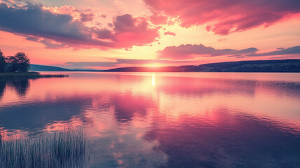 Obraz premium sunrise over the lake