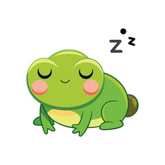 Fototapeta premium cute frog sleeping with a tiny zzz cloud above it