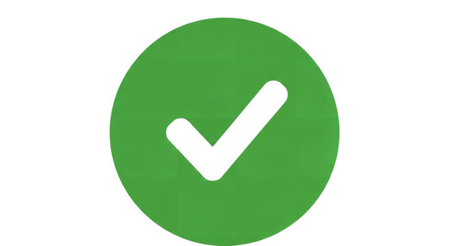 Green check mark icon vector symbol illustration on transparent background