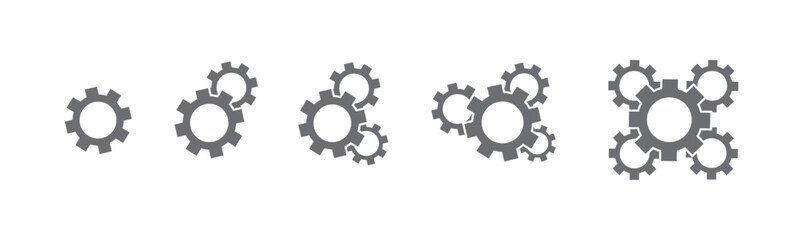 Industrial Gear Cogwheel Icons