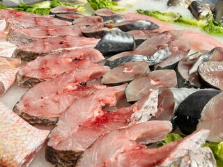 fresh fish on ice