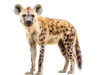 Spotted Hyena, Curious Pose, Isolated on Transparent PNG, High-Resolution Image