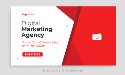 Thumbnail design for any videos. Editable video thumbnail and web banner for live workshop business template. Video cover photo for social media