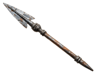 Close-up bale spear ready for agricultural use