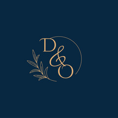 DO Initial Wedding Monogram Logo with Minimalistic Style