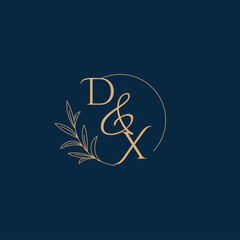 DX Initial Wedding Monogram Logo with Minimalistic Style
