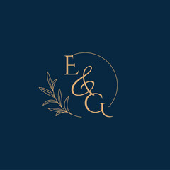 EG Initial Wedding Monogram Logo with Minimalistic Style