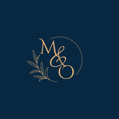 MO Initial Wedding Monogram Logo with Minimalistic Style