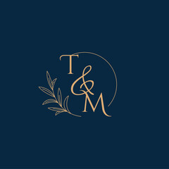 TM Initial Wedding Monogram Logo with Minimalistic Style