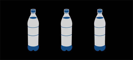 Water bottle isolated on Black background.