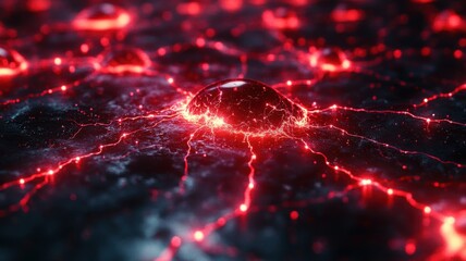 Red Glowing Energy Network Abstract Background abstract background network energy glowing red data