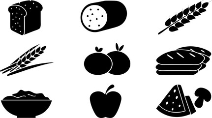 carbohydrate icons  black flat design  vector illu (1).eps