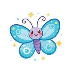 delicate kawaii butterfly with twinkling effects