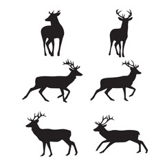 Stylish Deer Illustrations for Fashion Prints Vector.