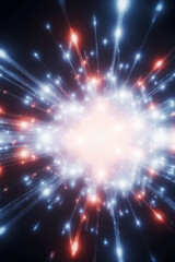 Naklejka premium Generative AI Abstract Glowing Light Burst Background Glow Radiating Blue Red Dark Lines Energy Futuristic Technology Innovation Future Power Connection Digital Network - Unique Design