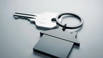 House key with house shaped keyring, representing home, property and real estate. - Powered by Adobe