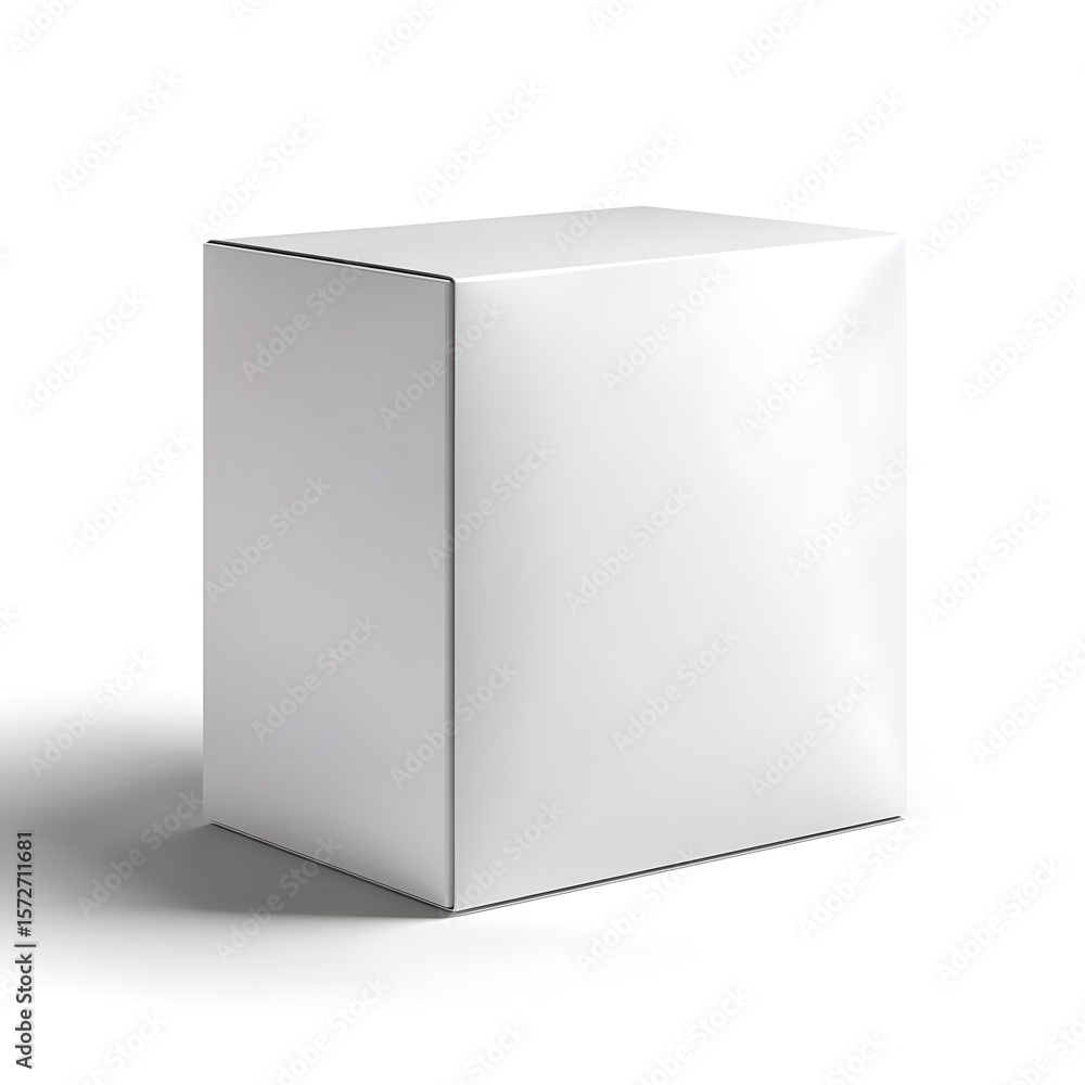 Aufkleber blank mockup of foldable product box with side flaps and soft drop shadow