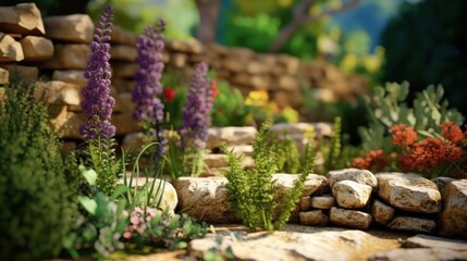 Beautiful red and pink flowers bloom in a lush summer garden, showcasing nature's vibrant beauty