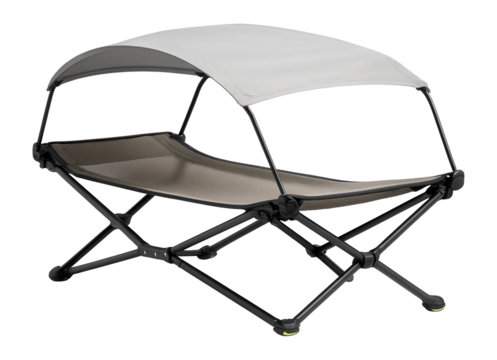 Compact folding cot with a removable canopy for shade during daytime outdoor naps