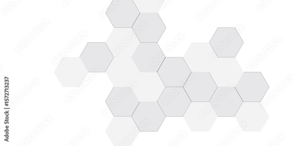 Poster abstract white hexagon pattern background. abstract hexagon technology design background. futuristic