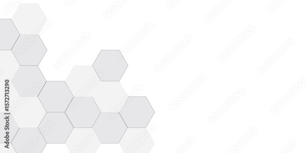 Poster abstract white soft hexagon concept design abstract technology background vector. white 3d futuristi