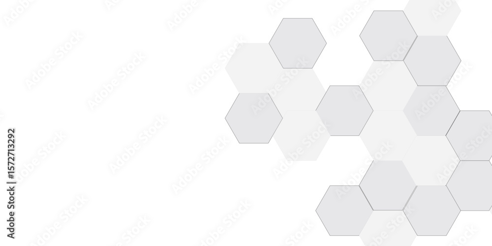 Poster abstract white soft hexagon concept design abstract technology background vector. white 3d futuristi