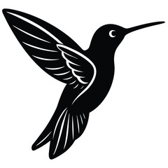 Obraz premium Hummngbird vector shilhouette single